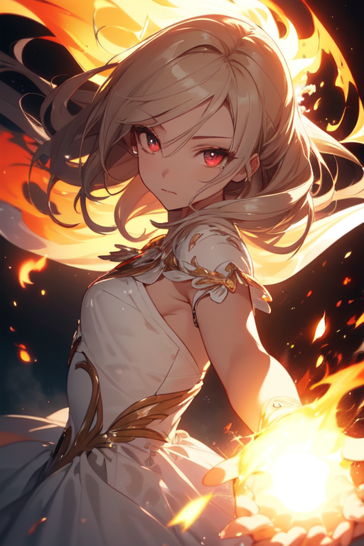 Premium AI Image  Anime character with fire eyes and fire