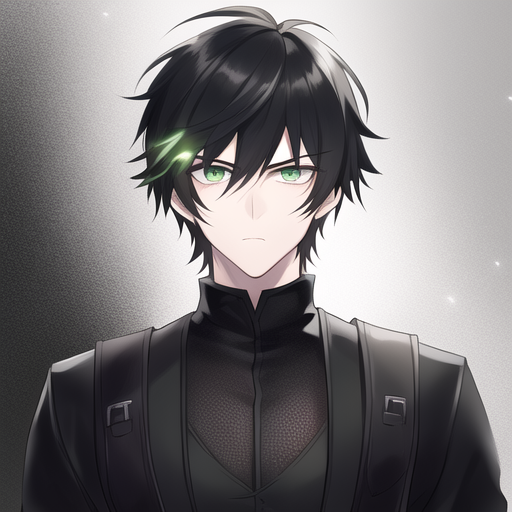 Green Eyes Anime Face (Dark)