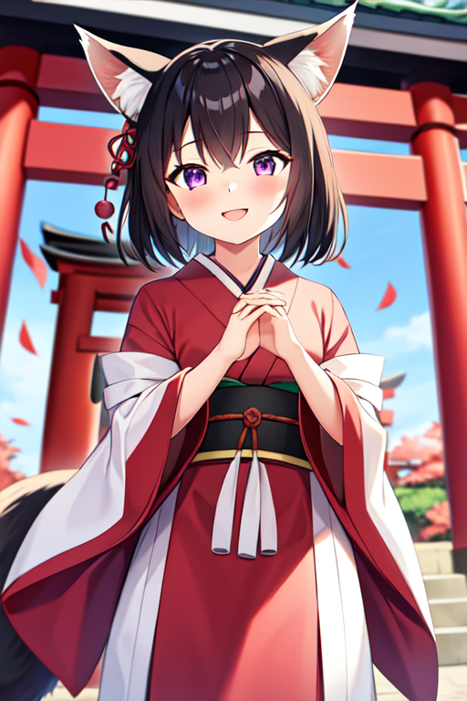 AI Art Model: Kitsune Shrine Maiden | PixAI