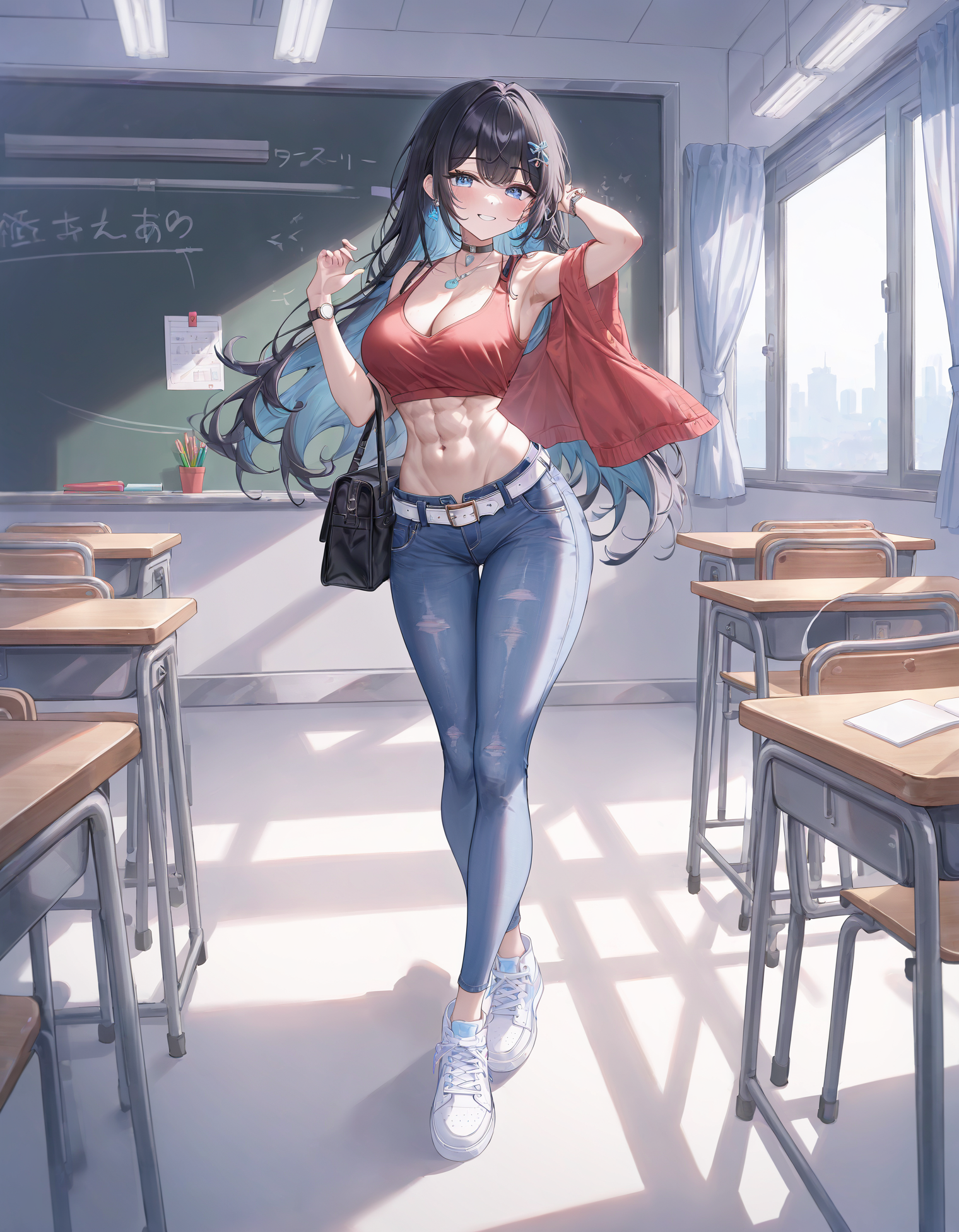 AI Art: Your fit hot teacher by @Levellz0 | PixAI