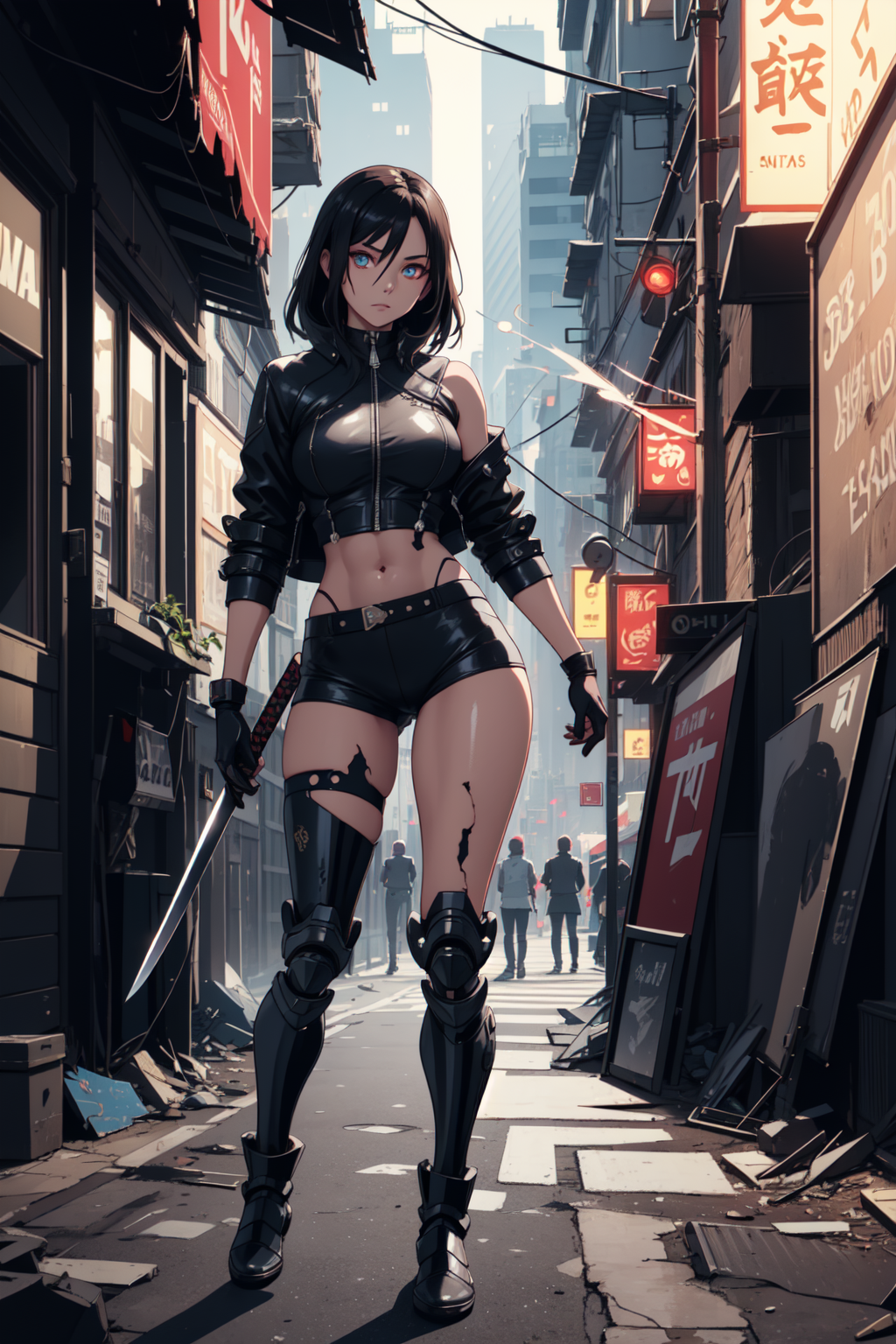 AI Art: Cyberpunk Samurai Girl By @Potee | PixAI