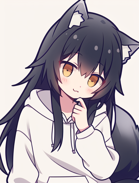 Anime wolf girl on sale hoodie