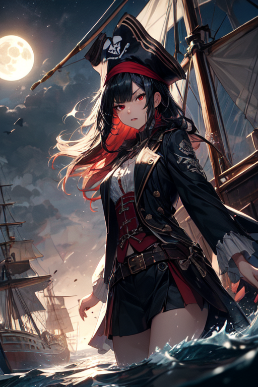 Premium AI Image  pirate anime girl AI generated