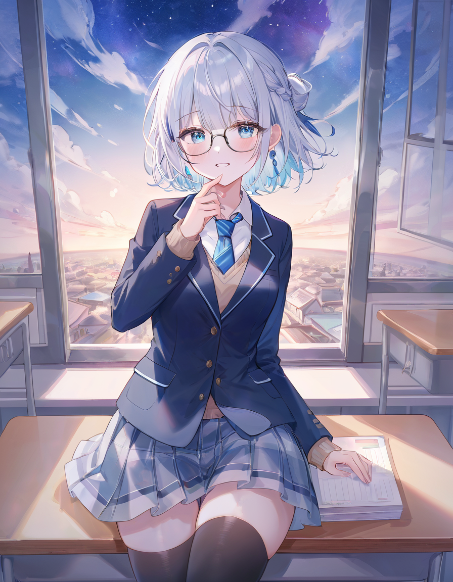 AI Art: thigh high socks high school girl by @村ヰ | PixAI