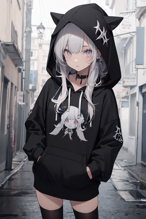 Anime girl oversized hoodie online