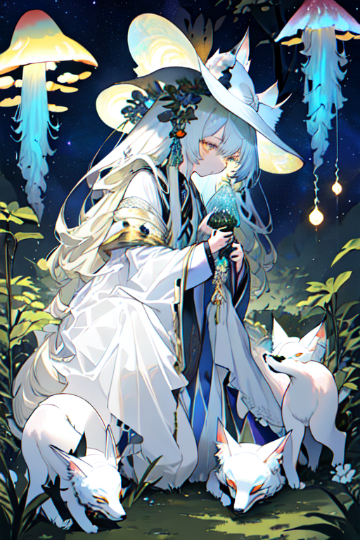 anime white fox demon