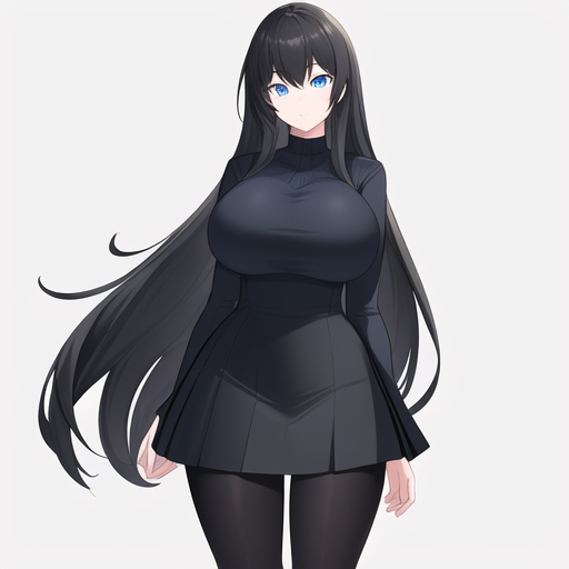 AI Art: Girl in tight black outfit with big boobs 3233 by @user