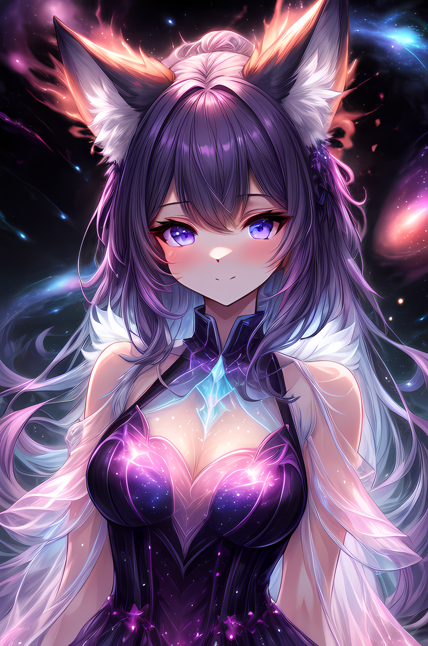 anime girl galaxy dress