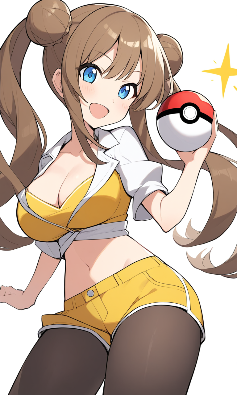 AI Art: Rosa, the Pokemon Trainer with a Sparkling Twintails and Pokeballs  by @MysteriousPurpleWalkerIX | PixAI