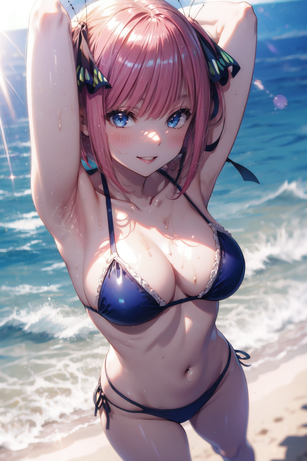 AI Art: Nino Nakano Swimsuit by @Zelestia | PixAI