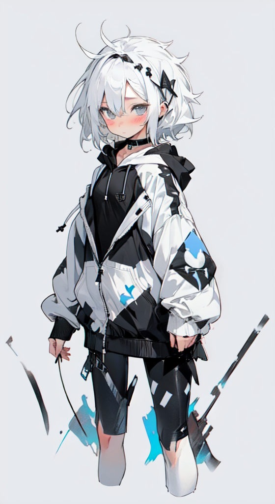 Premium AI Image  a drawing of an anime character with a hoodie on it