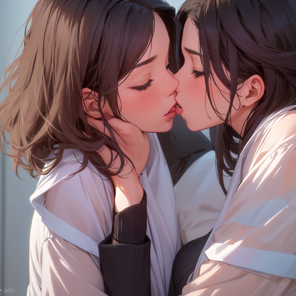 AI Art: yuri kiss por @Mr. Mister | PixAI