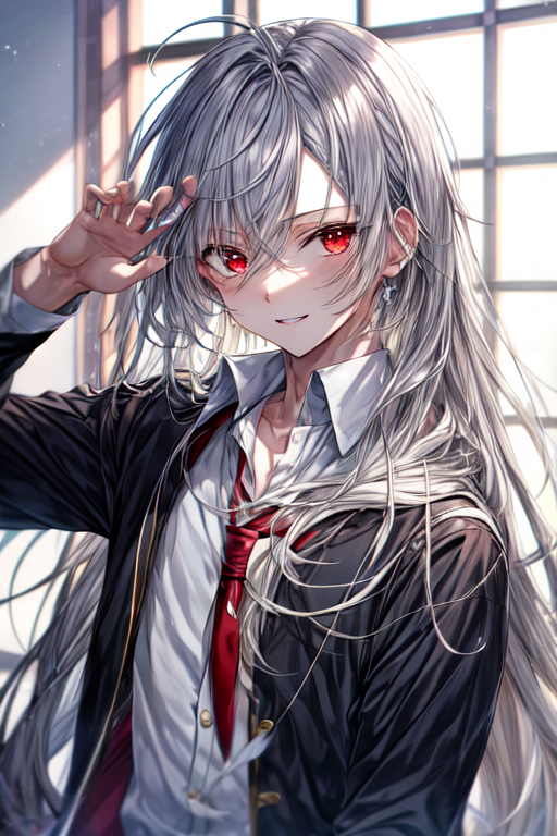 silver hair anime male