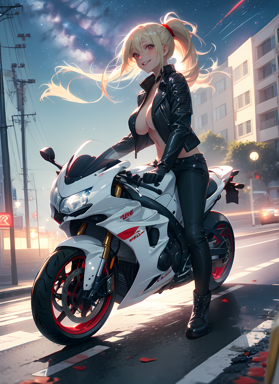 AI Art: Biker girl by @julie.m#0 | PixAI