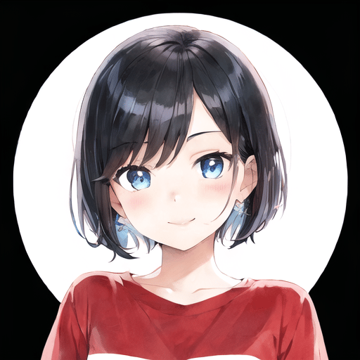 Blue Anime Face 01 - Smile