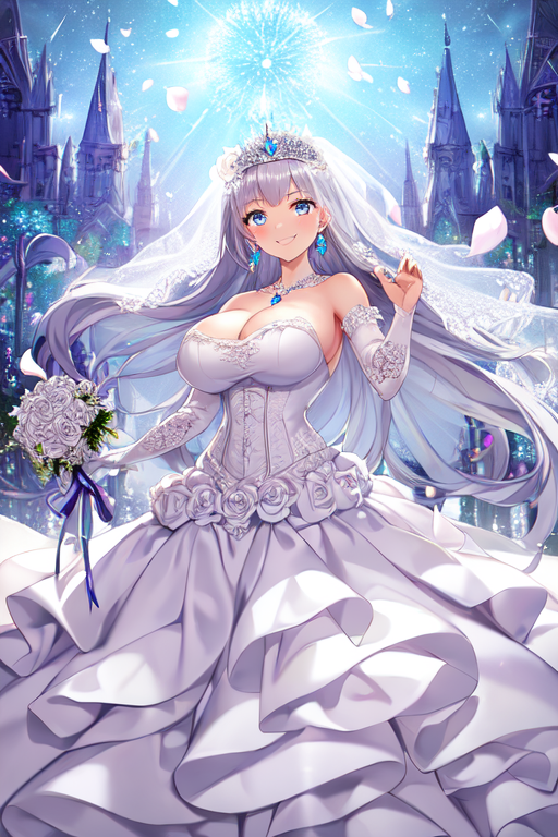 anime, fantasy, wedding, cute