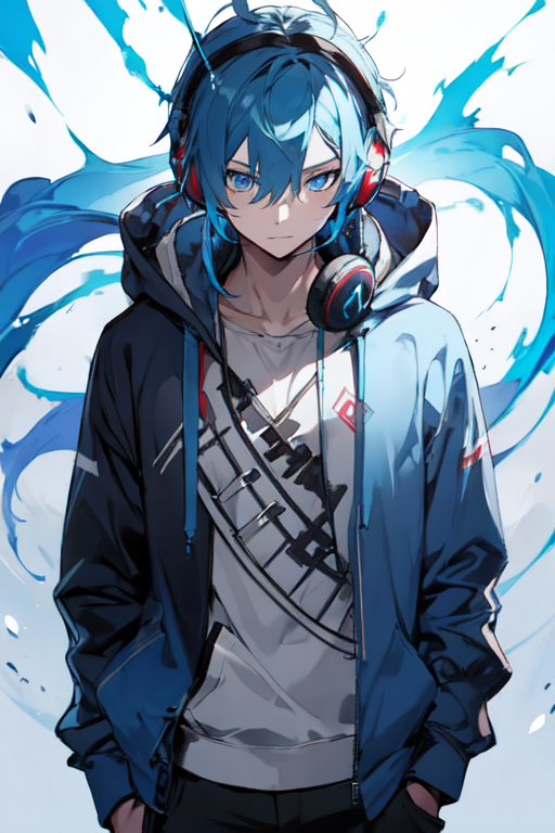 Anime boy headphones clearance hoodie