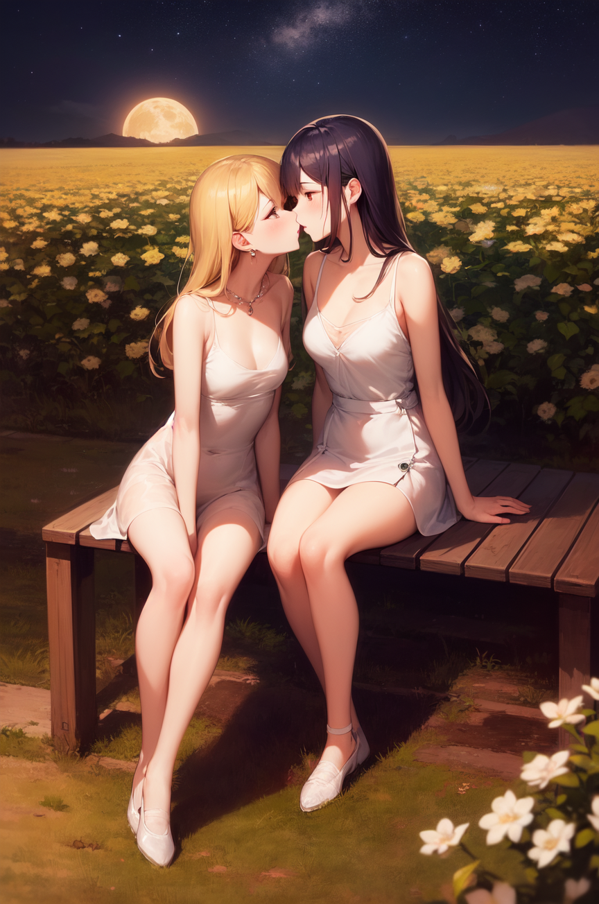 AI Art: Yuri kiss ❤ by @Gringi To | PixAI