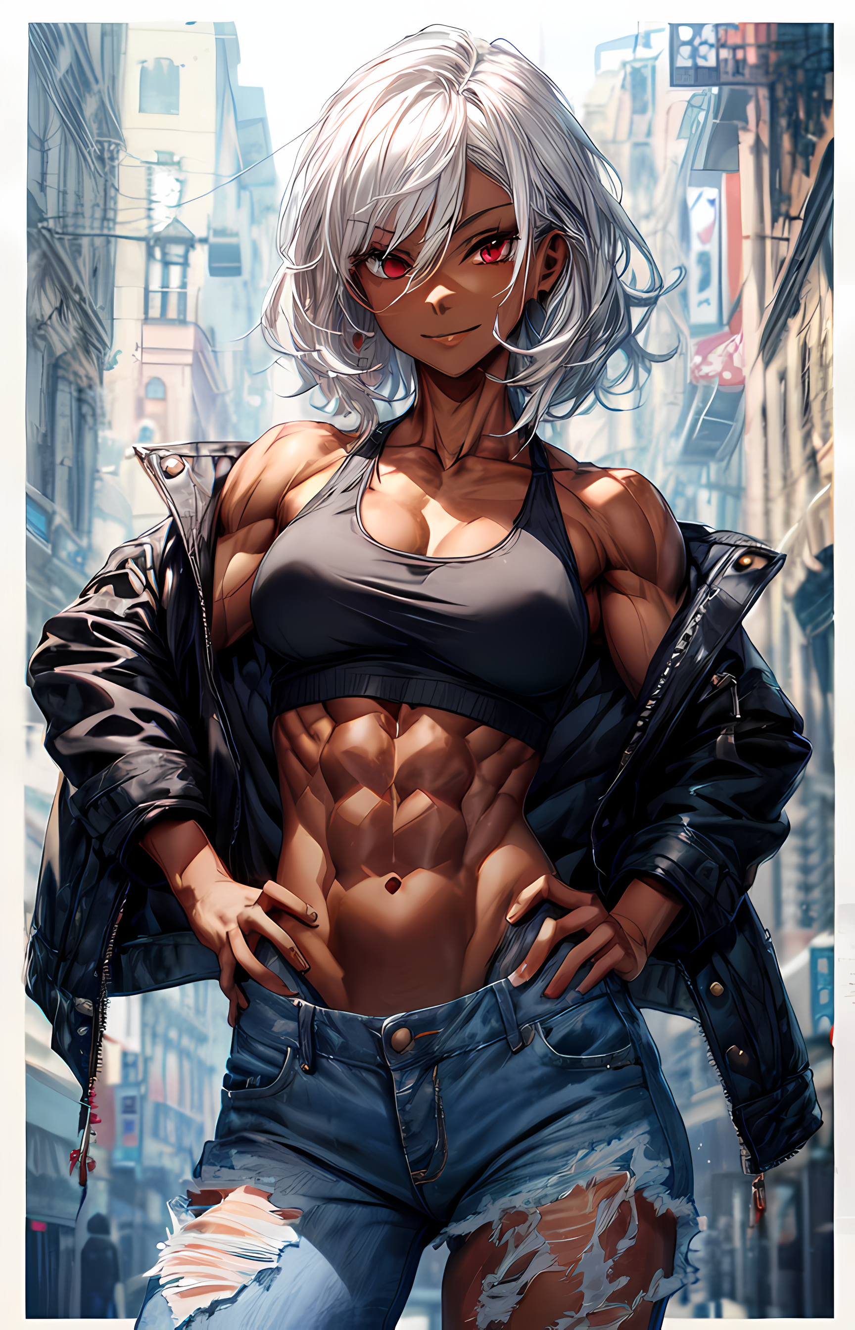 AI Art: Street Muscle Girl by @Erinblue | PixAI