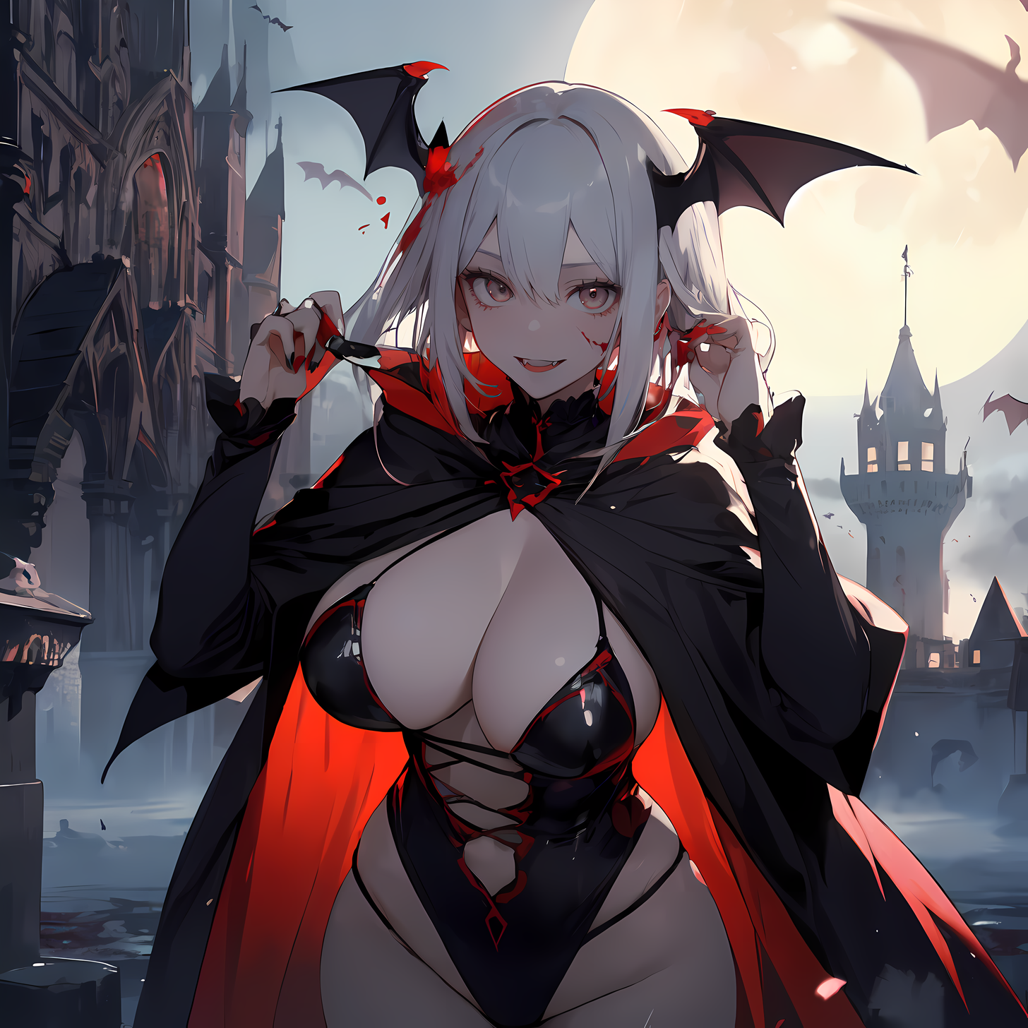 AI Art: Whitehair Vampire by @Shadow_28 | PixAI