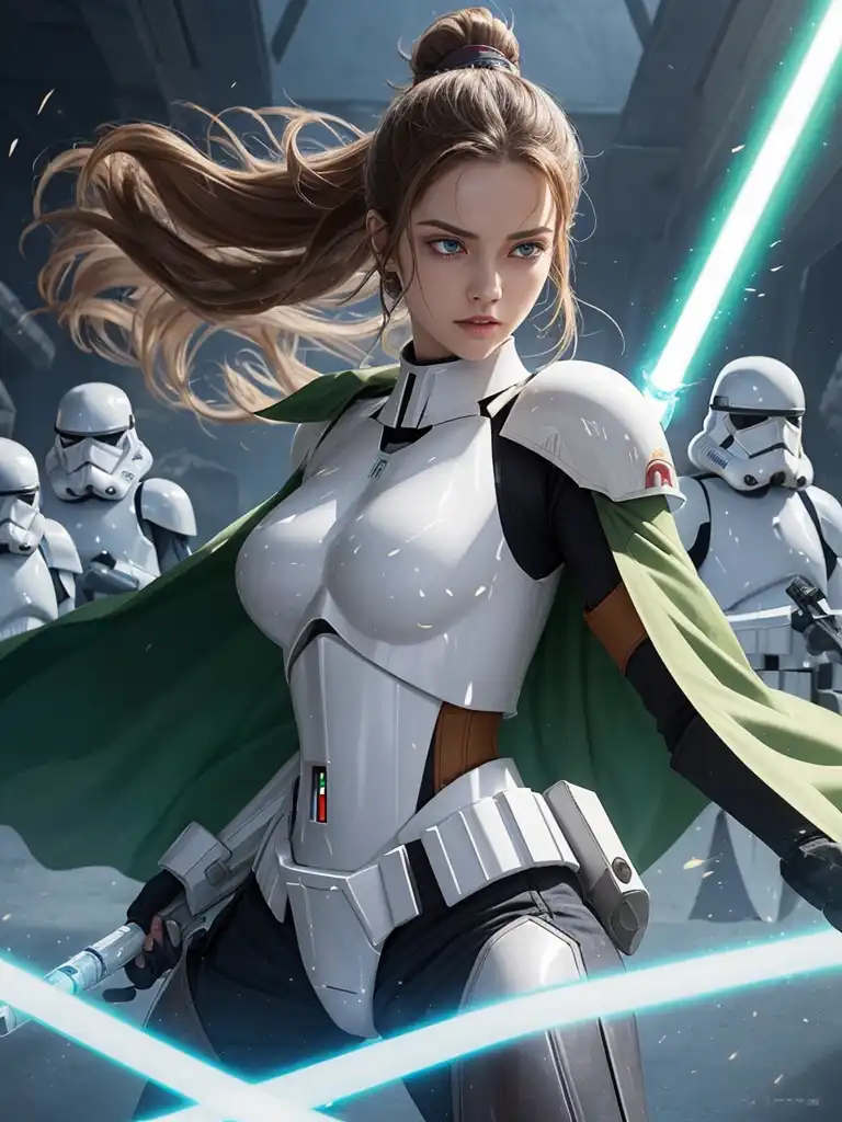 Exploring images in the style of selected image: [Star wars stormtrooper  girl] | PixAI