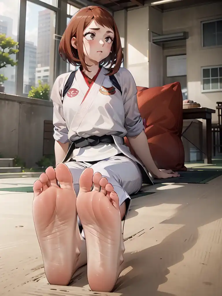 AI Art: ochaco feet azmuun by @user-1751723826105406499 | PixAI