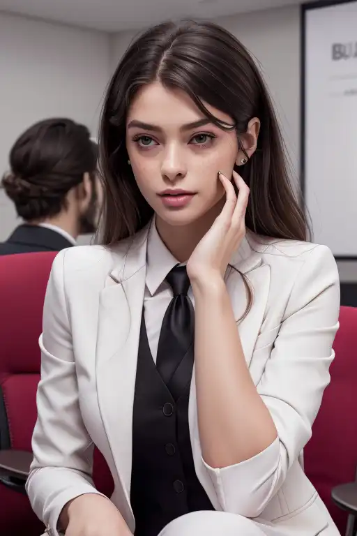 AI Art: beauty at the office by @Calibrer | PixAI