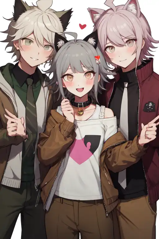 AI Art: The Playful Triple Threat: Hinata Hajime and Nagito Komaeda's ...