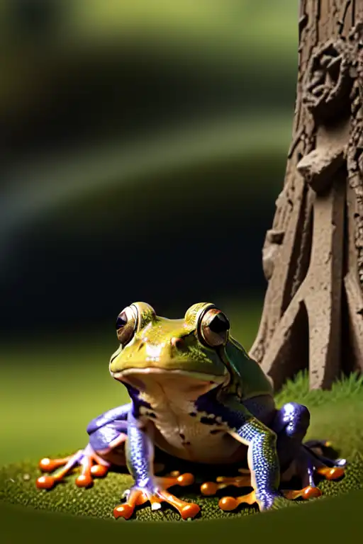 Exquisite Tree Frog Painting: Captivating Hyper-Realistic Illustration  Royalty-free AI images —