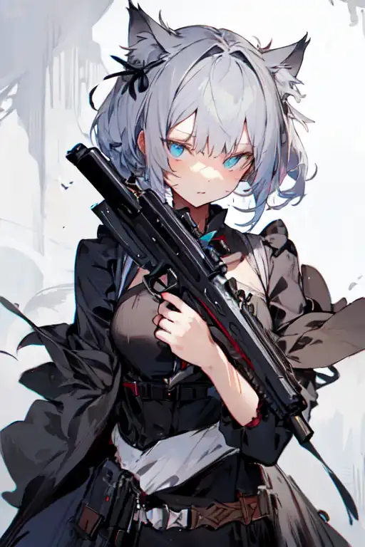 Ai Art: Gunslinger Cat Girl By @okc 