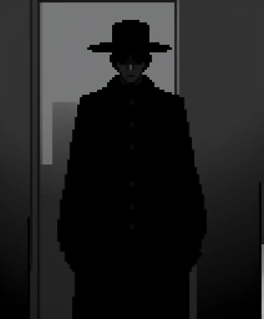 Black shadow man with hat online