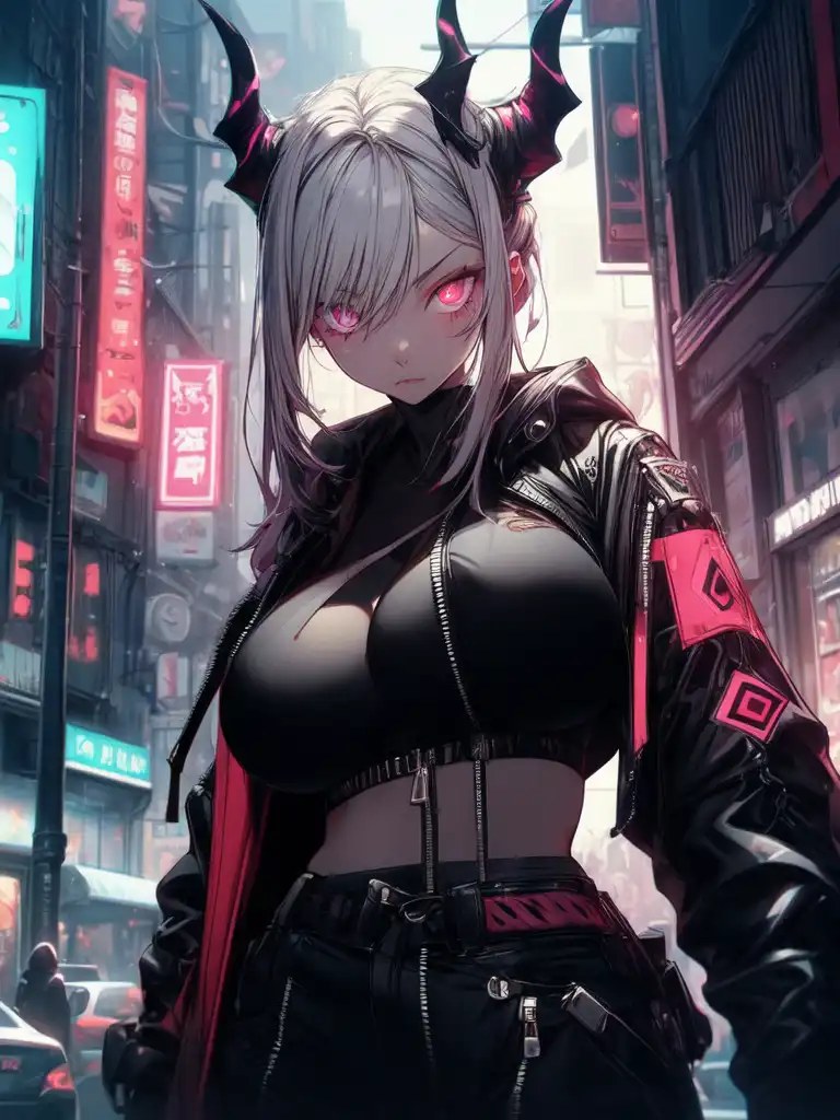 Exploring images in the style of selected image: [Original Waifu: Cyberpunk  girl] | PixAI