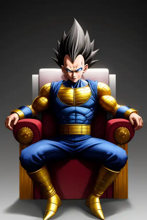 AI Art: Vegeta Sitting On Throne by @Mr. Gogito | PixAI