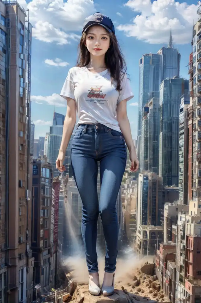 Ai Art Giantess In Town By Redskies Pixai