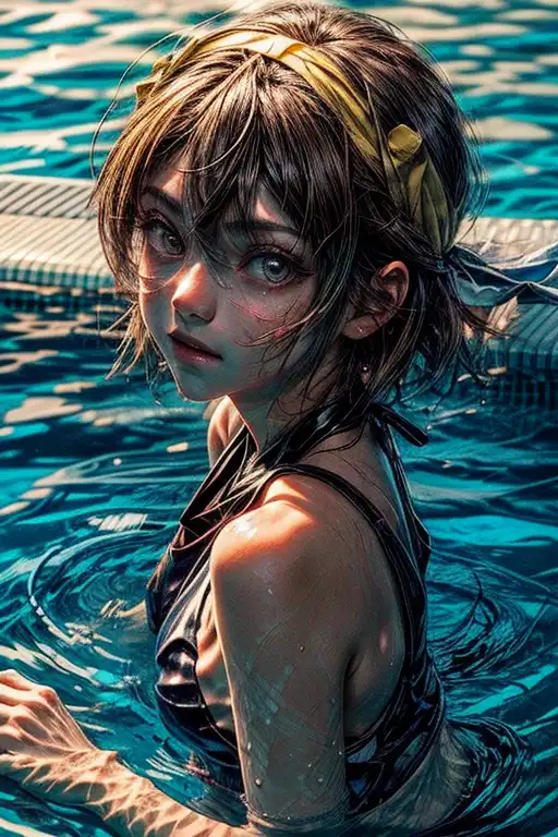 AI Art: swiming pool by @Sakura Sazanaki | PixAI