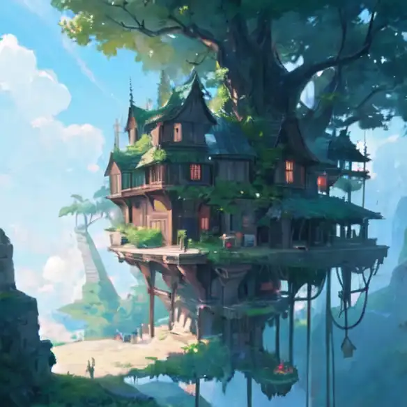 Exploring images in the style of selected image: [treehouses ] | PixAI