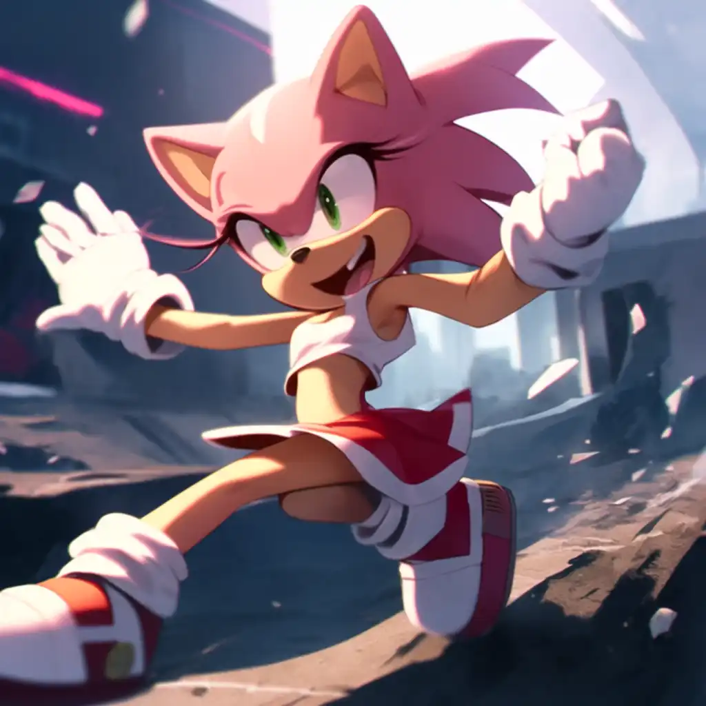 Arte AI: Amy Rose Sonic Fusion por @Anonymous