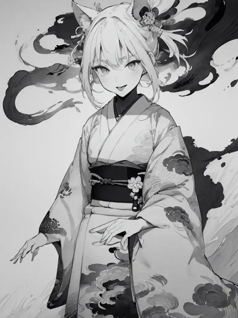 AI Art: bound breast kimono Girl by @すこすこ太郎