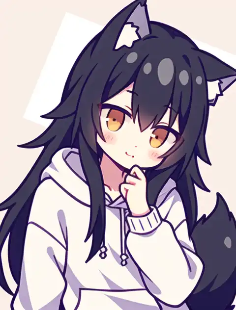 Anime wolf cheap girl hoodie