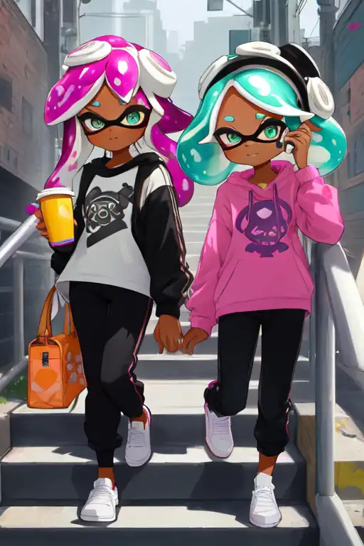 AI Art: Harmony and Tao Blu: Playfully Engrossed in Splatoon World by ...