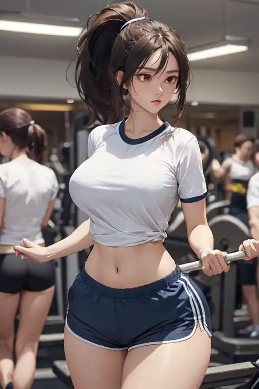 Exploring images in the style of selected image: [sexy gym girl