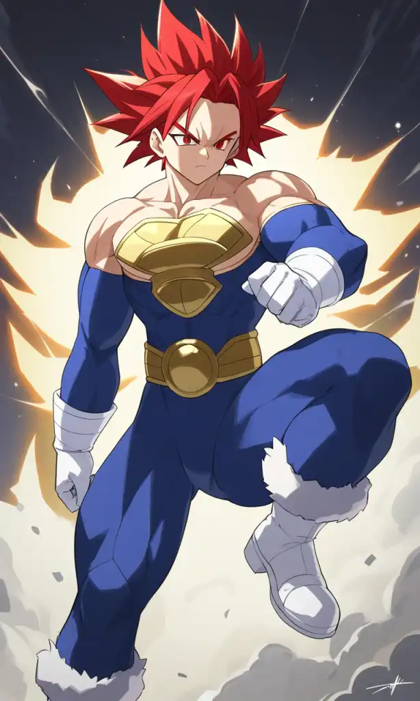 AI Art: Vegeta, the Saiyan Prince, with a Confident Stare by ...