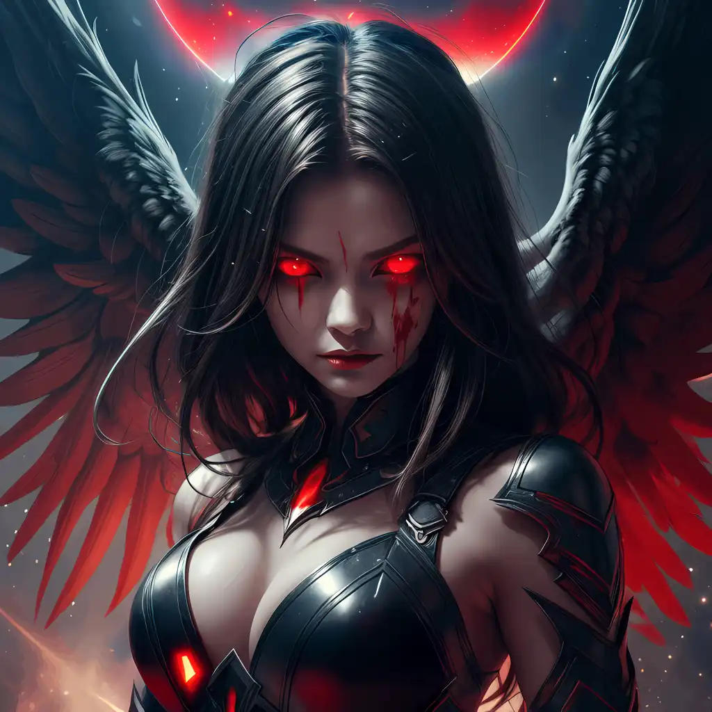 Exploring images in the style of selected image: [realistic evil angel ] |  PixAI