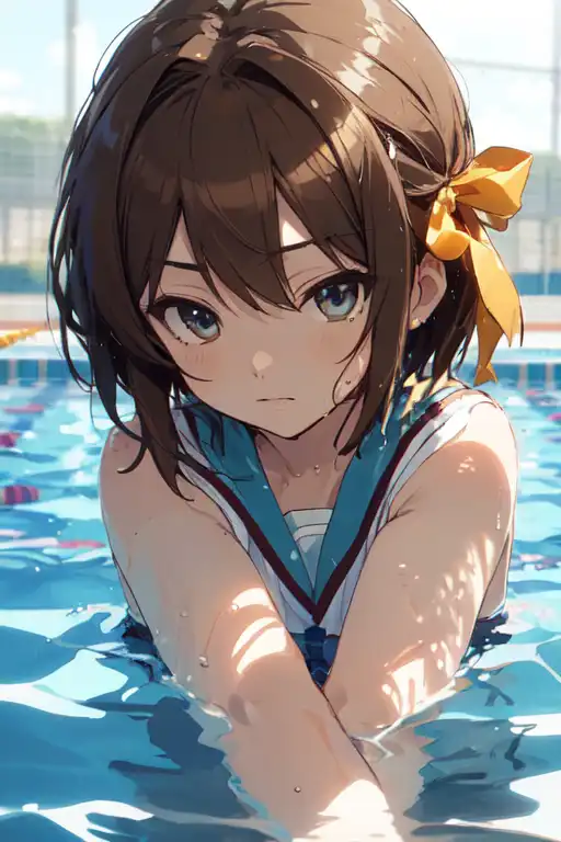 AI Art: Haruhi Suzumiya in swimming pool by @Hajimura-kun | PixAI