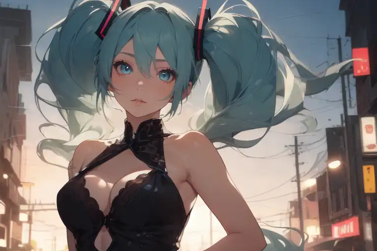 Arte AI: Hatsune Miku por @GeoShire