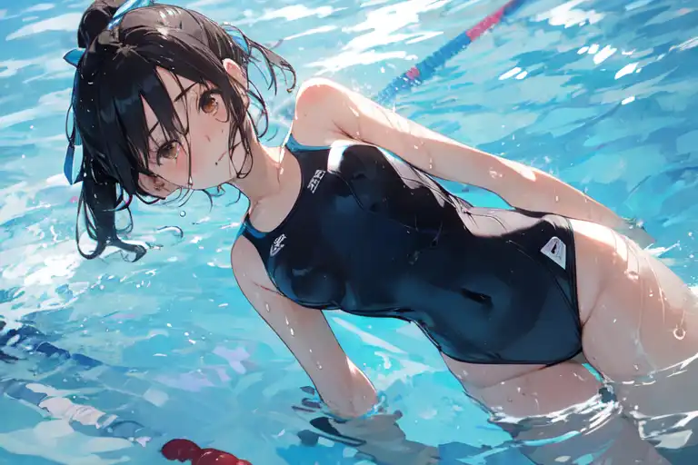 AI Art: sexy swimming girl by @wss1