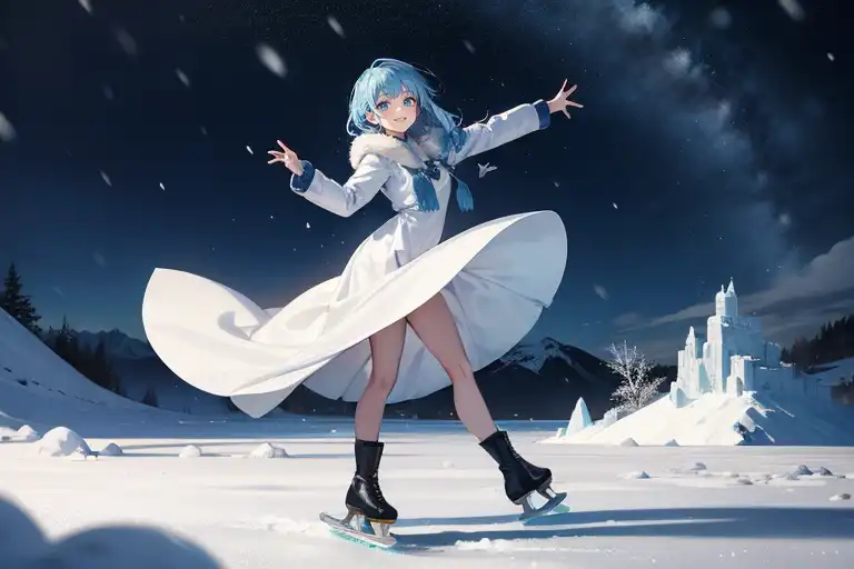 AI Art: Ice Skating Girl Ayana por @Blue