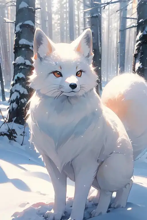 AI Art: Snow fox by @Sveti Champagne