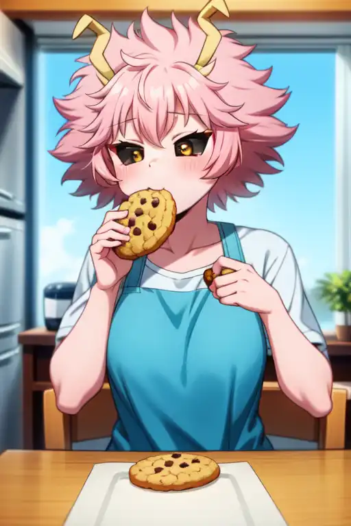 Ai Art Mina Ashido Eating Cookies By Red Pixai 4469