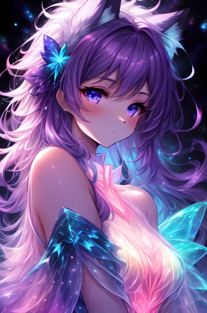 anime girl galaxy dress